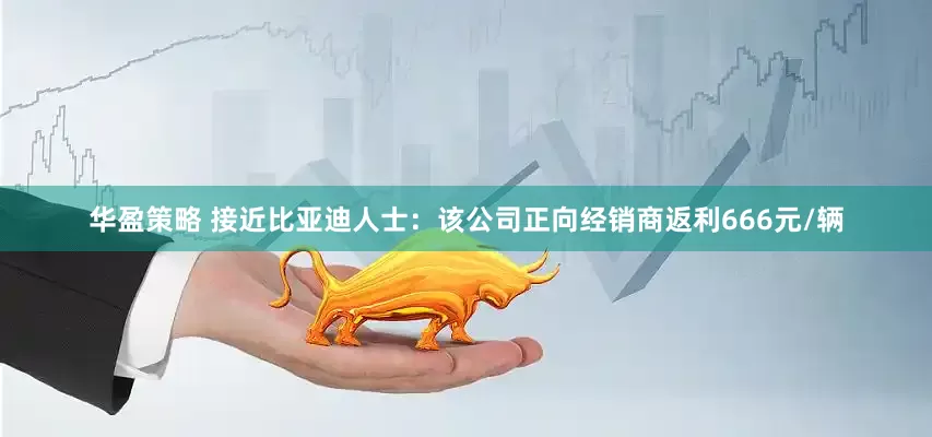 华盈策略 接近比亚迪人士：该公司正向经销商返利666元/辆