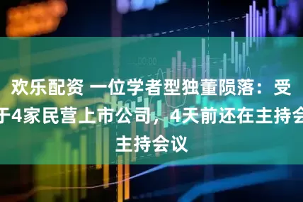 欢乐配资 一位学者型独董陨落：受聘于4家民营上市公司，4天前还在主持会议